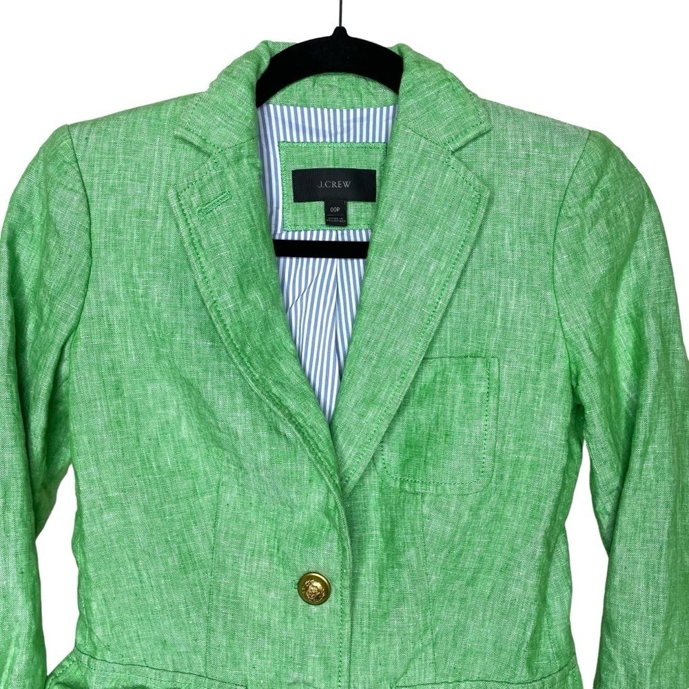 J. Crew Rhodes 100% Linen Blazer Jacket Lime - Picture 5 of 16